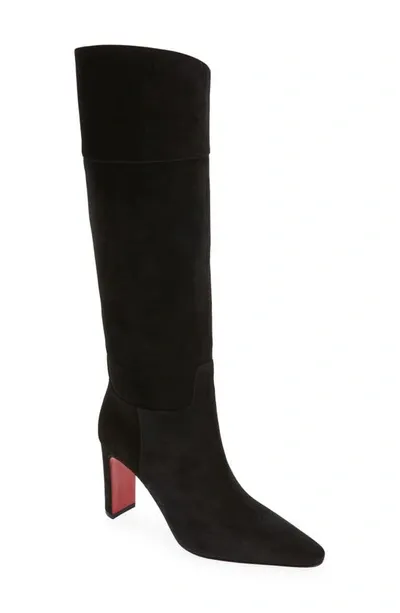 Christian Louboutin Suprabotta Pointed Toe Knee High Boot In Black