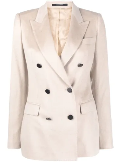 Tagliatore Double-breasted Blazer In Nude