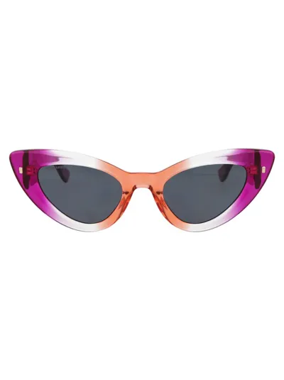 Dsquared2 Cat-eyes Tinted Sunglasses In 838ir Violet Orange