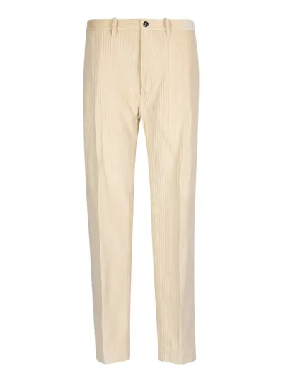 Nine In The Morning Nikolas Velvet Trousers In White