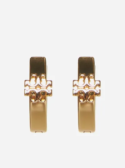 Tory Burch Kira Logo Hoop Earrings In 720