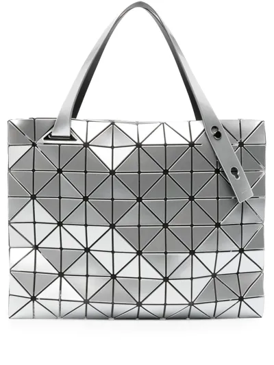 Bao Bao Issey Miyake Carton Metallic Tote Bag In Silver