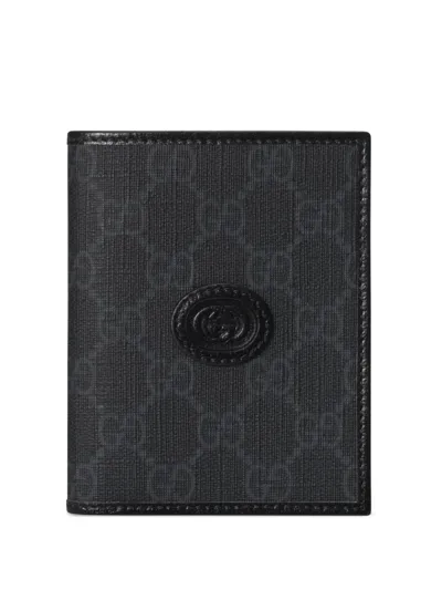 Gucci Supreme Gg Bi-fold Wallet In Black