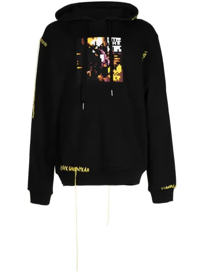 Mostly Heard Rarely Seen 8-bit Graphic-print Cotton Hoodie In Black