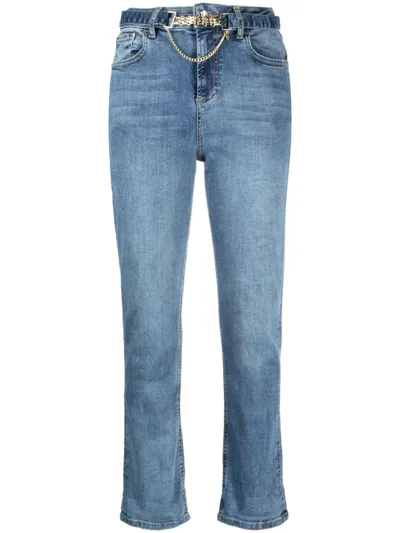 Liu •jo Cropped Flare Jeans In Blue