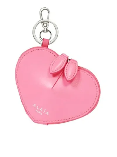 Alaïa Le Cœur Mini Smooth Leather Coin Purse In Pink & Purple