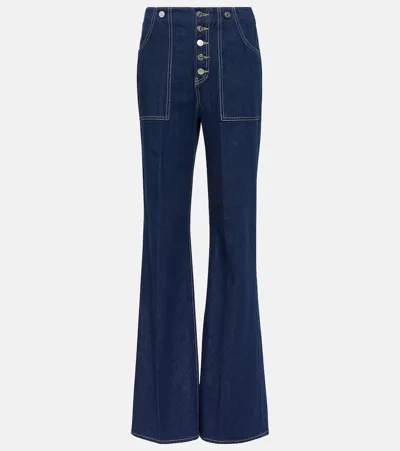 Veronica Beard Crosbie High-rise Wide-leg Jeans In Blue