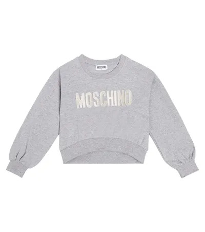 Moschino Kids' Sweatshirt Aus Baumwoll-jersey In Grey