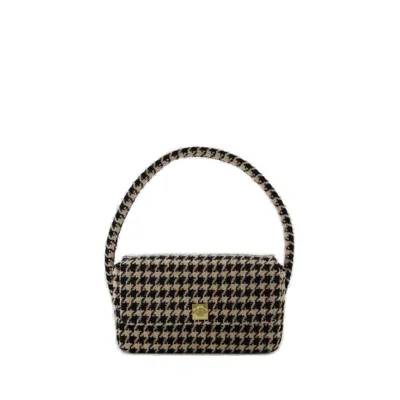 Anine Bing Nico Bag In Houndstooth In Black