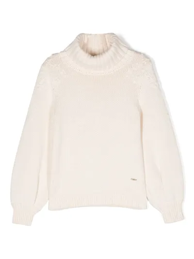 Chloé Kids' Chunky Knitted Jumper In White