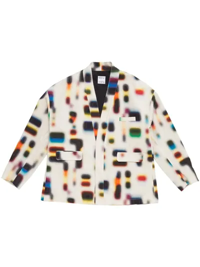 Marcelo Burlon County Of Milan Spectrum Cotton Blazer In White