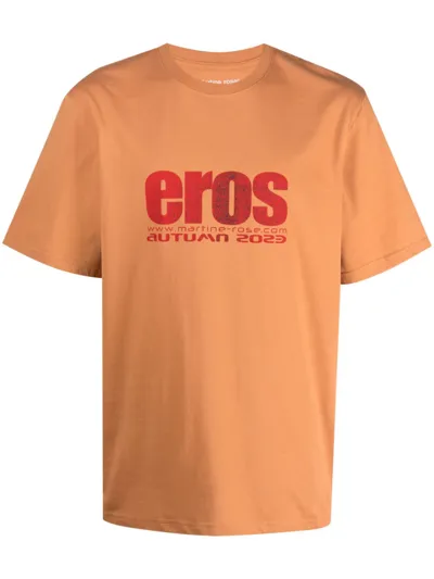 Martine Rose Eros Graphic-print Cotton T-shirt In Terracotta Eros Text