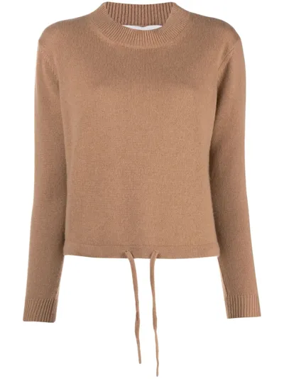 Liska Cashmere Drawstring-hem Jumper In Brown