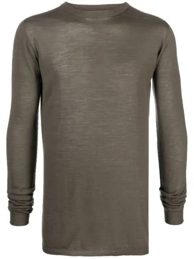 Rick Owens Crew-neck Wool Jumper In Grey