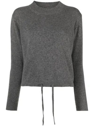 Liska Cashmere Drawstring-hem Jumper In Grey