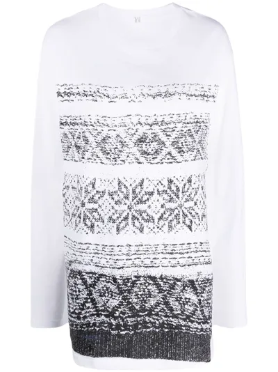 Y's Snow Pt Long Sleeves T In White