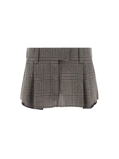 Miu Miu Mini Skirt In Brown