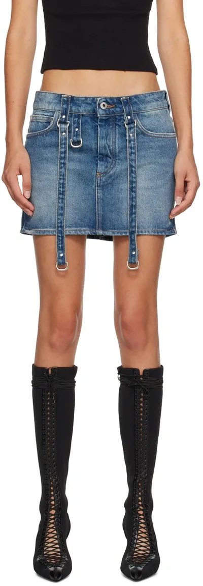 Off-white Cargo Mini Skirt In Blue