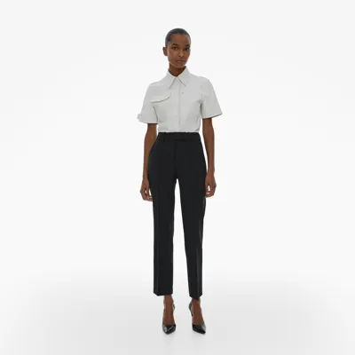 Helmut Lang Cropped Stovepipe Trousers In Basalt Black