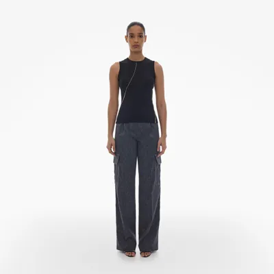 Helmut Lang Twisted Muscle Tank In Basalt Black