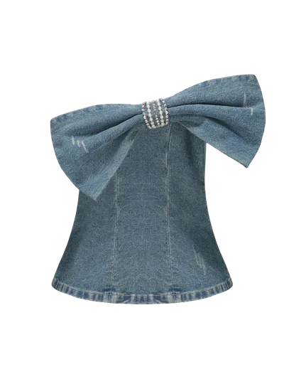 Nana Jacqueline Kate Denim Tube Top In Blue