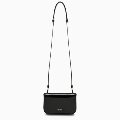 Prada Black Brushed Leather Shoulder Bag