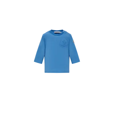 Moncler Kids' Logo Long Sleeve T-shirt Blue