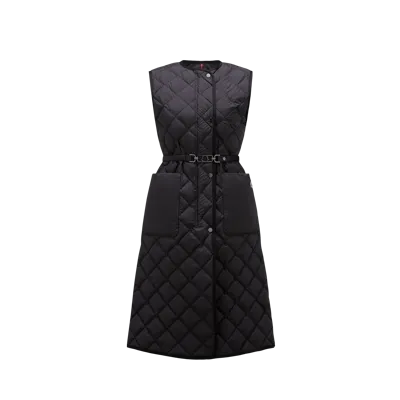 Moncler Collection Doudoune Longue Sans Manches Butor In Black