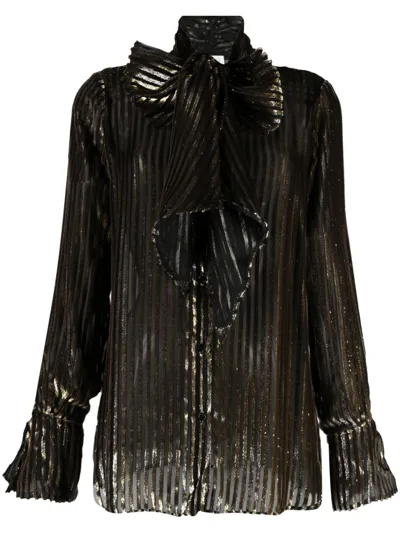 Nina Ricci Pussy-bow Embellished Blouse In Black