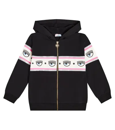 Monnalisa Kids' X Chiara Ferragni Printed Cotton-blend Jersey Hoodie In Multicoloured