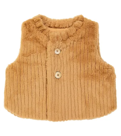 Donsje Baby Faux-fur Vest In Beige