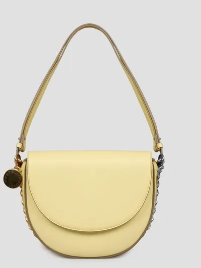 Stella Mccartney Frayme Medium Flap Shoulder Bag In Yellow