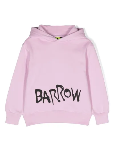 Barrow Babies' Logo-print Cotton Hoodie In Pink