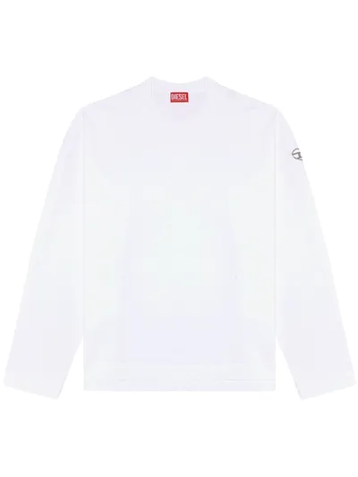 Diesel Oval-d Oversized Sweatshirt In White