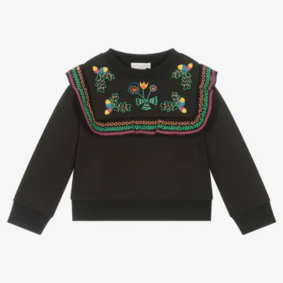 Stella Mccartney Kids Girls Black Embroidered Acorn Sweatshirt