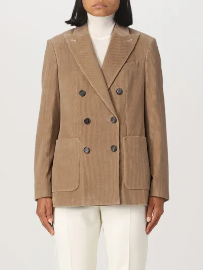 Max Mara Blazer  Woman Color Camel In Brown