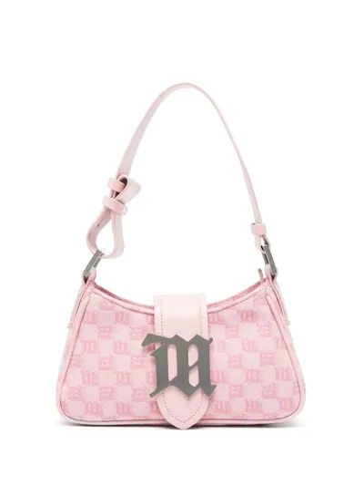 Misbhv Monogram-jacquard Mini Shoulder Bag In Pink