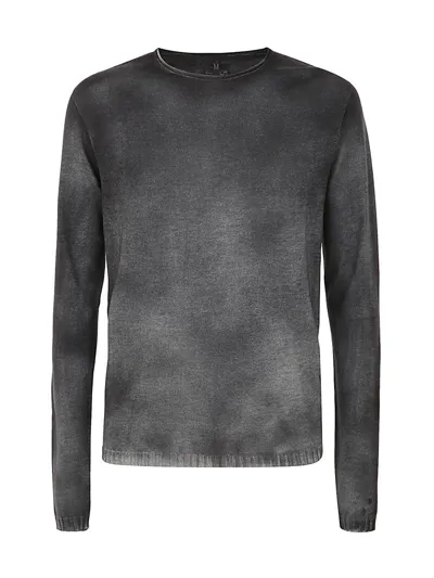 Md75 Regular Crew Neck Sweater With Ribbed Neck In Grey