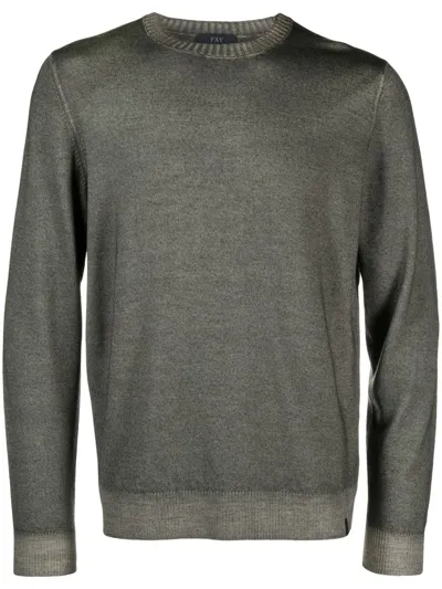 Fay Crew-neck Sweatshirt In Olive