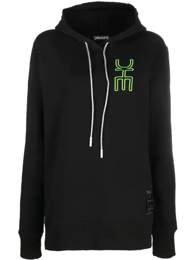 Drhope Embroidered Logo Hoodie In Black