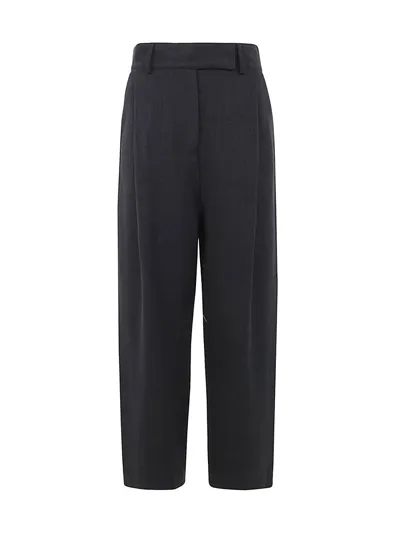 Totême Deep Pleat Trousers Clothing In Grey