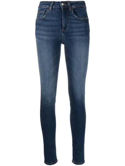 Liu •jo Logo-patch Skinny Jeans In Azul