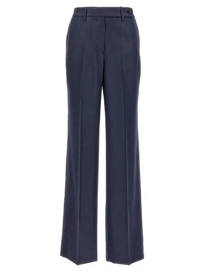 Kiton Silk Cashmere Pants In Dark Blue