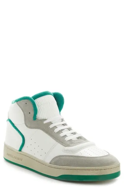 Saint Laurent Sl/80 Mid Top Sneaker In White