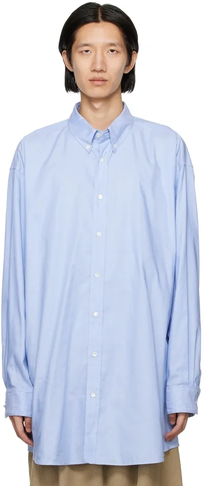 Maison Margiela Blue Buttoned Shirt In Blau