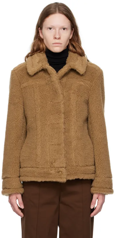 Max Mara Brown Teddino Jacket In 001 Camel