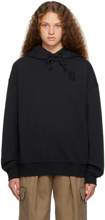 Sportmax Black Globo Hoodie In 003 Black