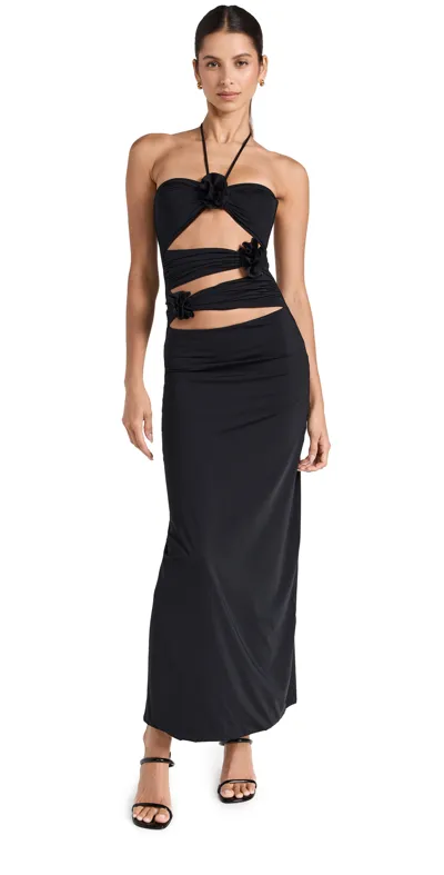 Maygel Coronel Veranera Cutout Halter Maxi Dress In Black