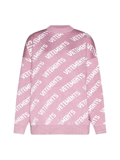 Vetements Pink Jacquard Sweater