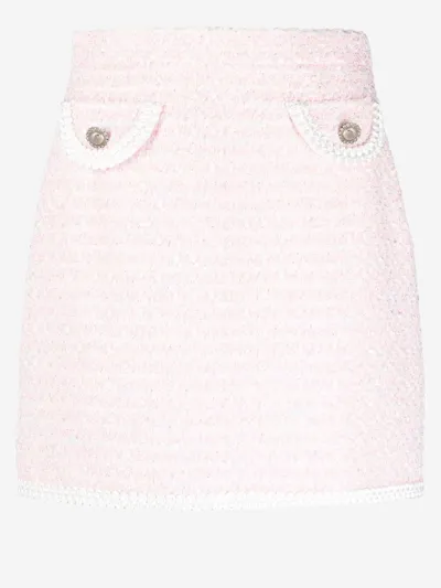 Alessandra Rich Tweed Skirt In Pink